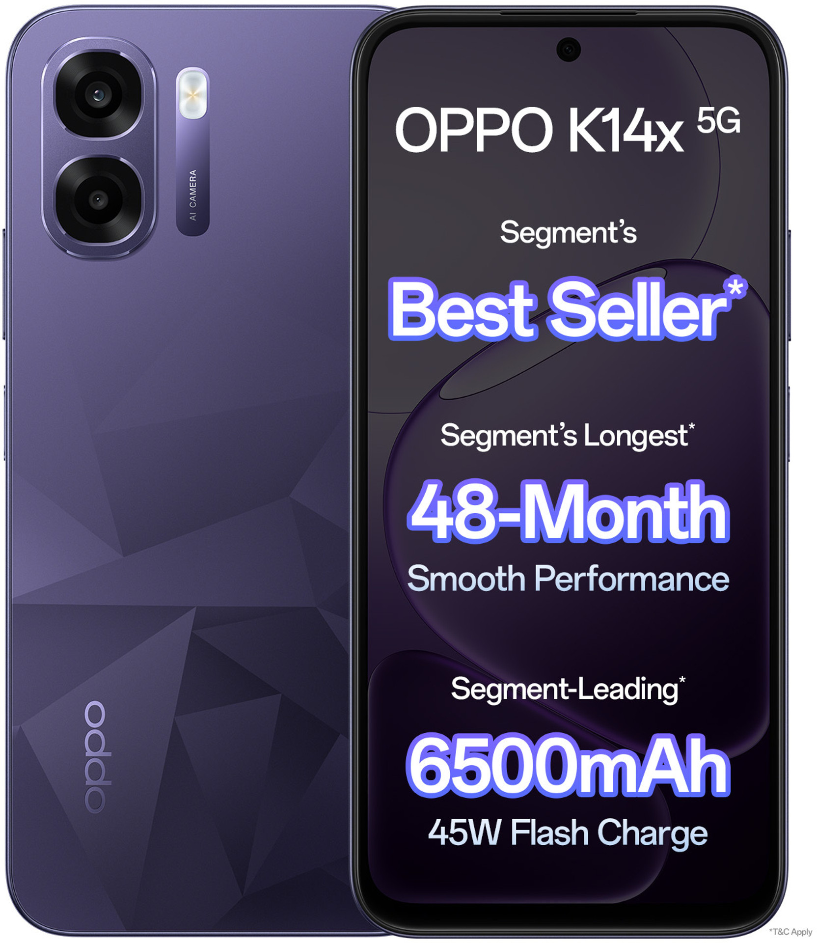OPPO K14x 5G(4GB+128GB, Prism Violet)