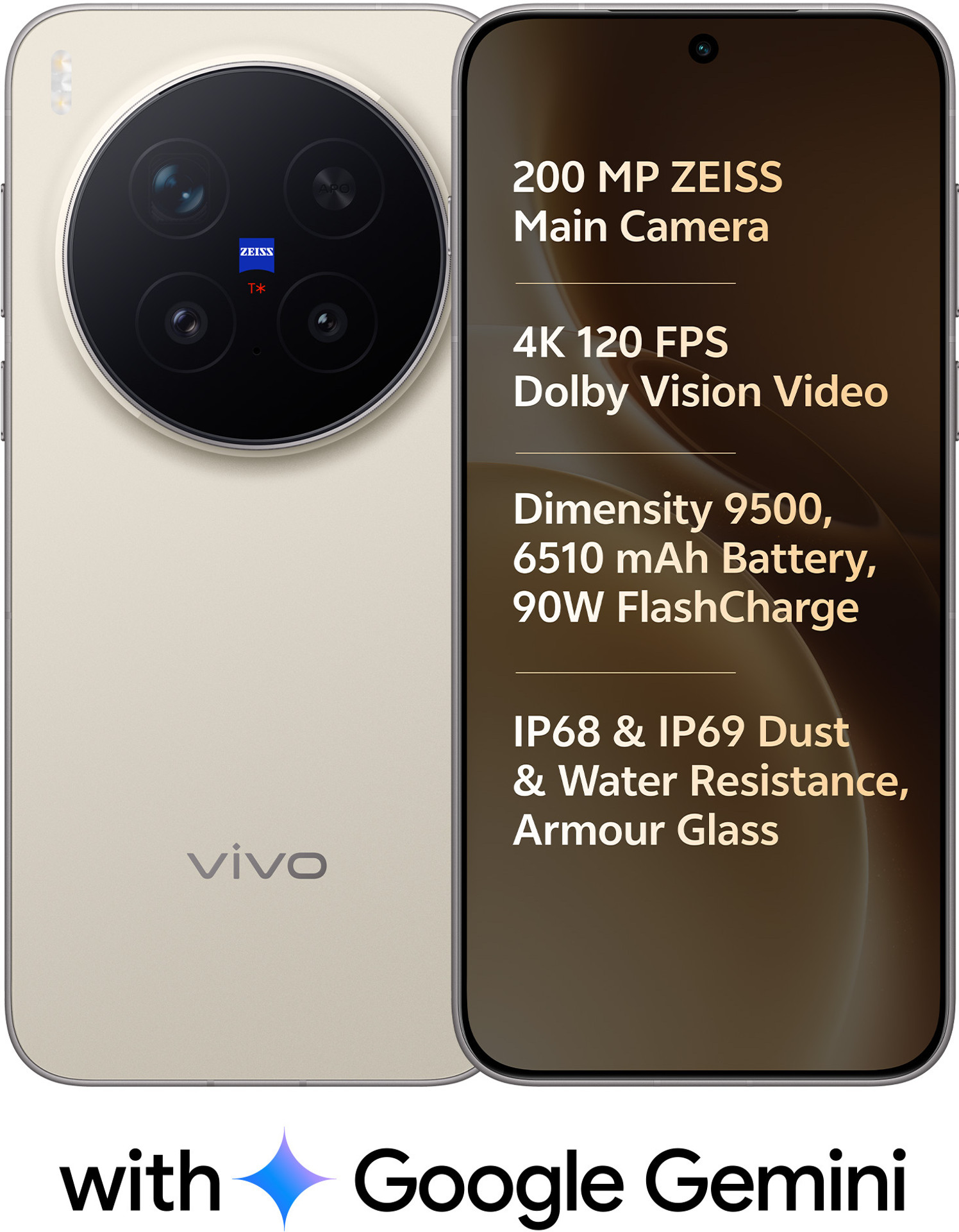 VIVO X300 Pro 5G(16GB+512GB, Dune Gold)