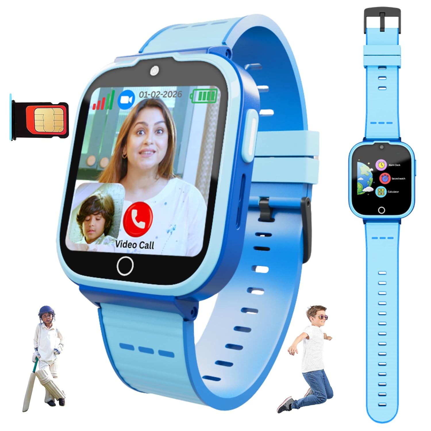Spiky Cyclops 4G Kids Smart Watch Blue