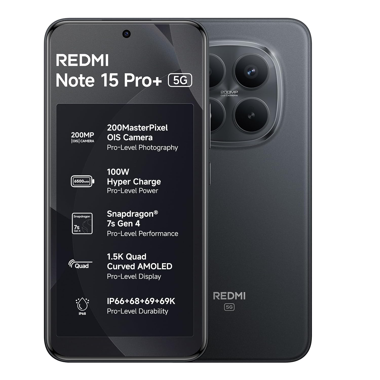 Redmi Note 15 Pro+ 5G(8GB+256GB,Carbon Black)
