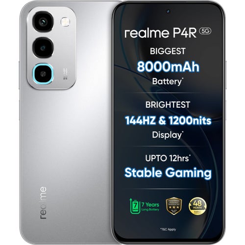 Realme P4R 5G(6GB+128GB, Silver Glare)