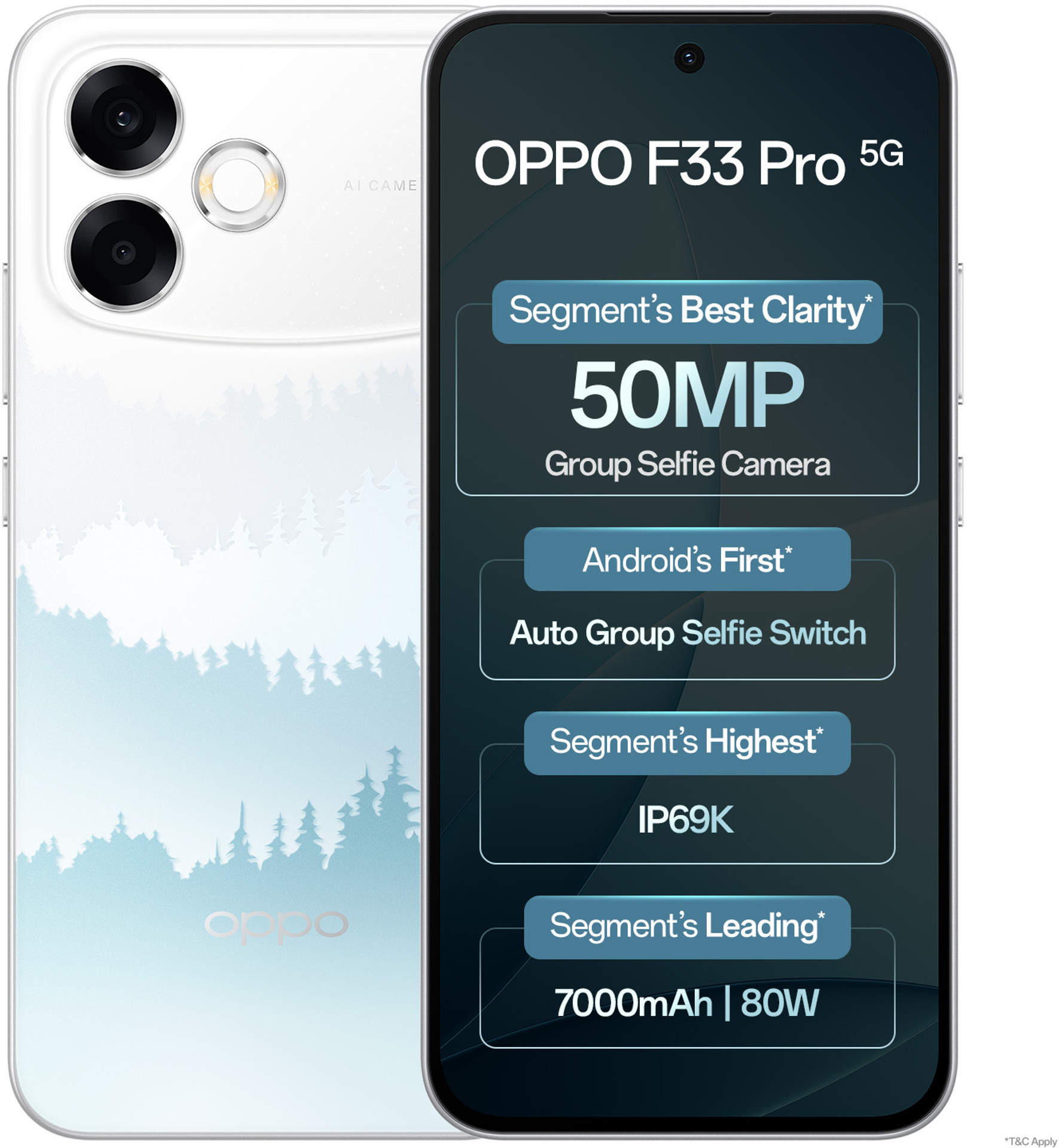 OPPO F33 Pro 5G(8GB+256GB, Misty Forest)