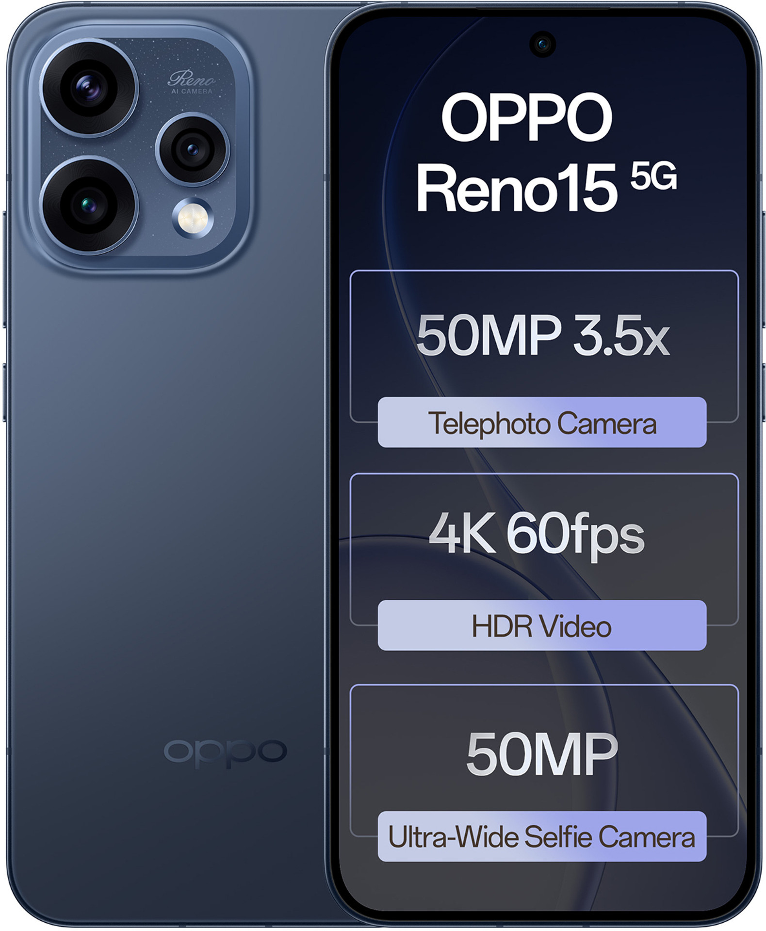 OPPO Reno15 5G(12GB+256GB, Twilight Blue)