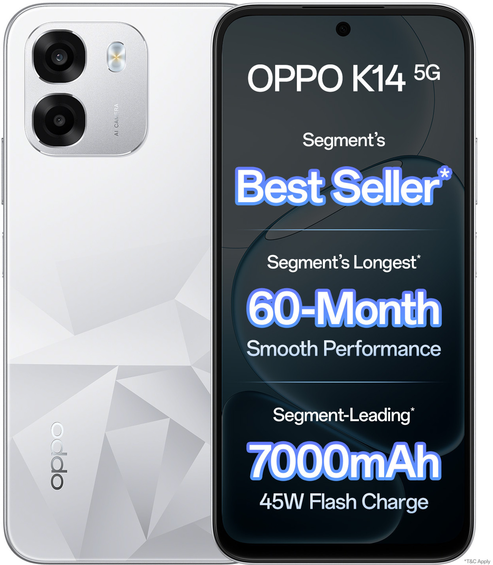 OPPO K14 5G(6GB+128GB, Prism White)