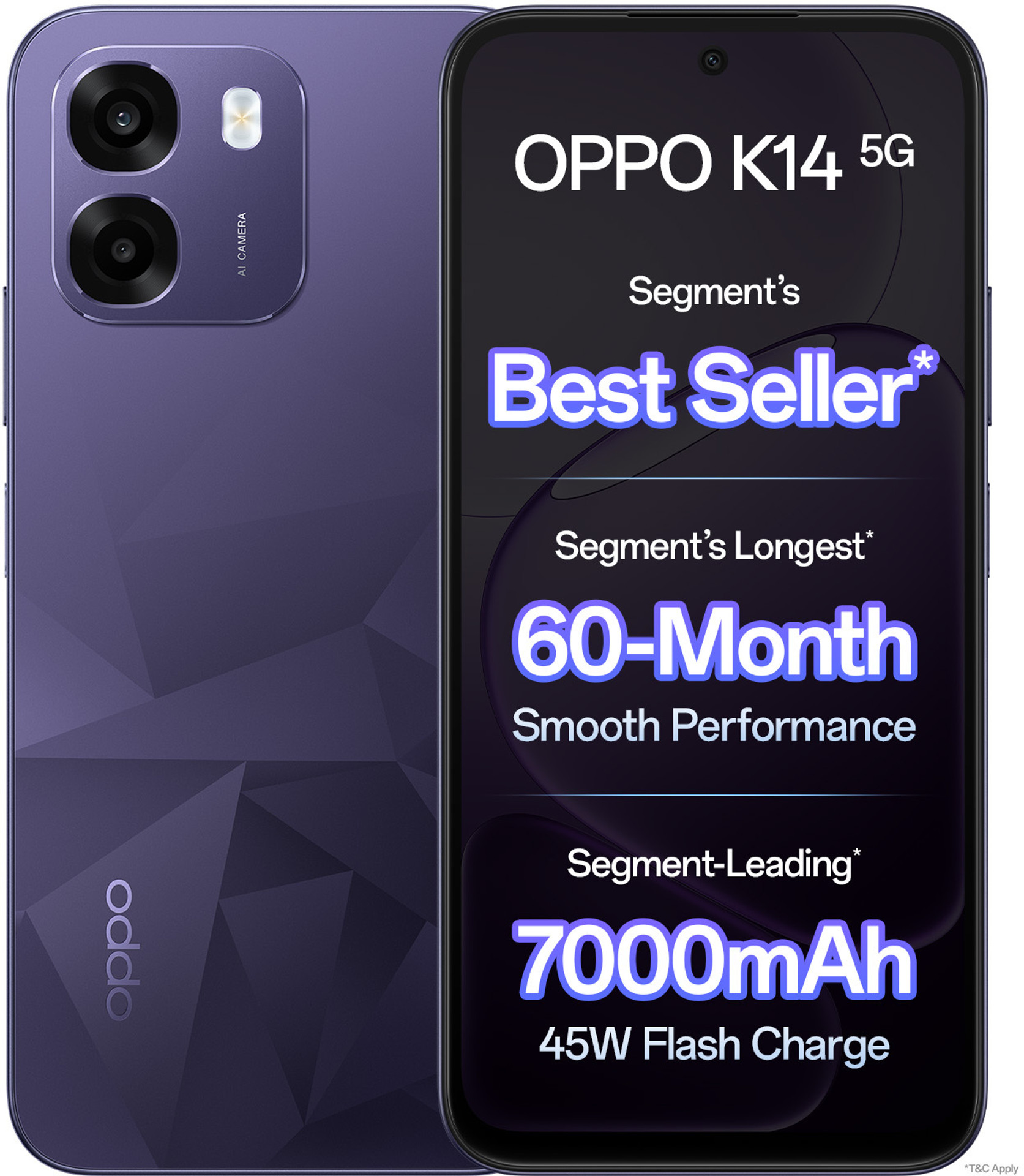 OPPO K14 5G(6GB+128GB, Prism Violet)