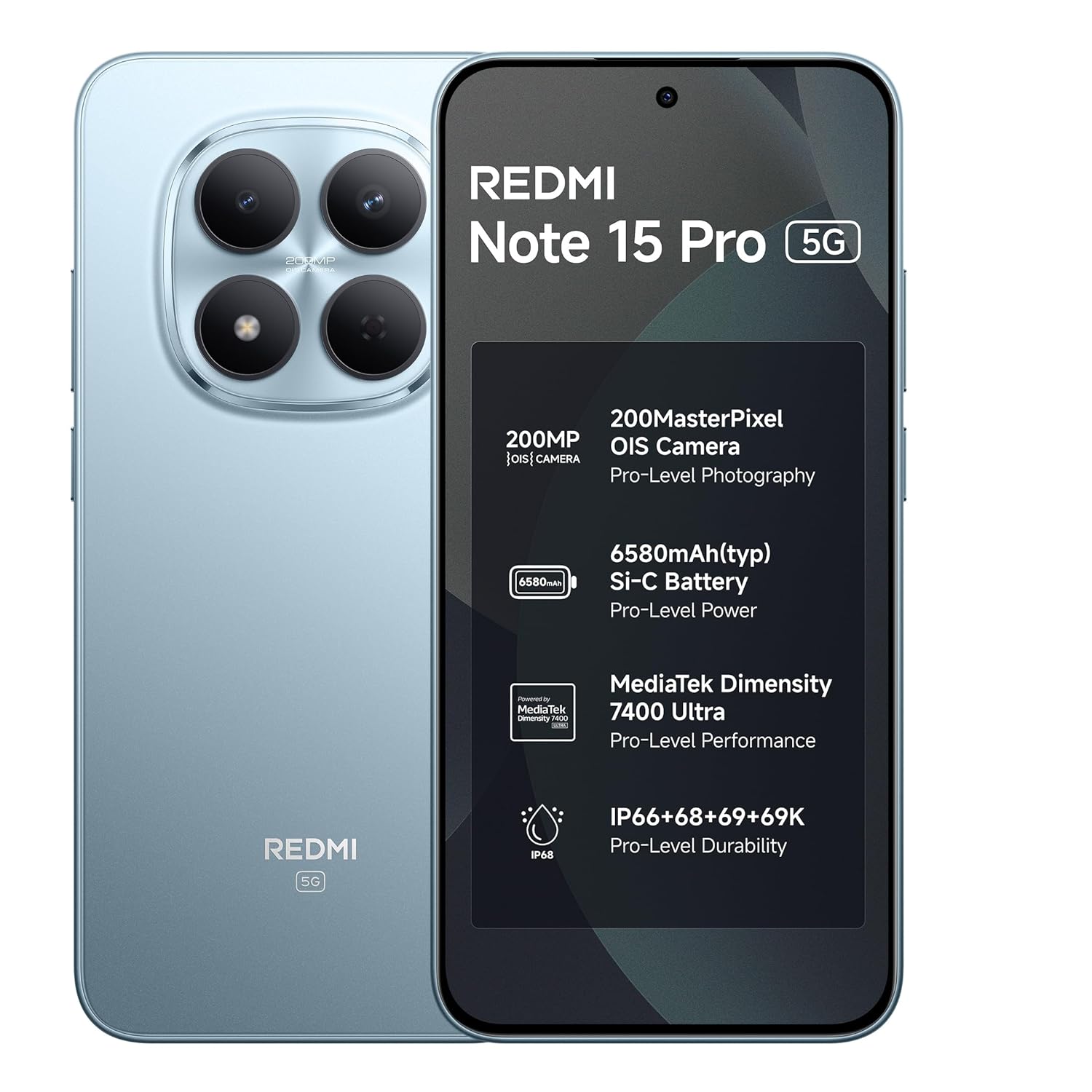 Redmi Note 15 Pro 5G(8GB+128GB,Mirage Blue)