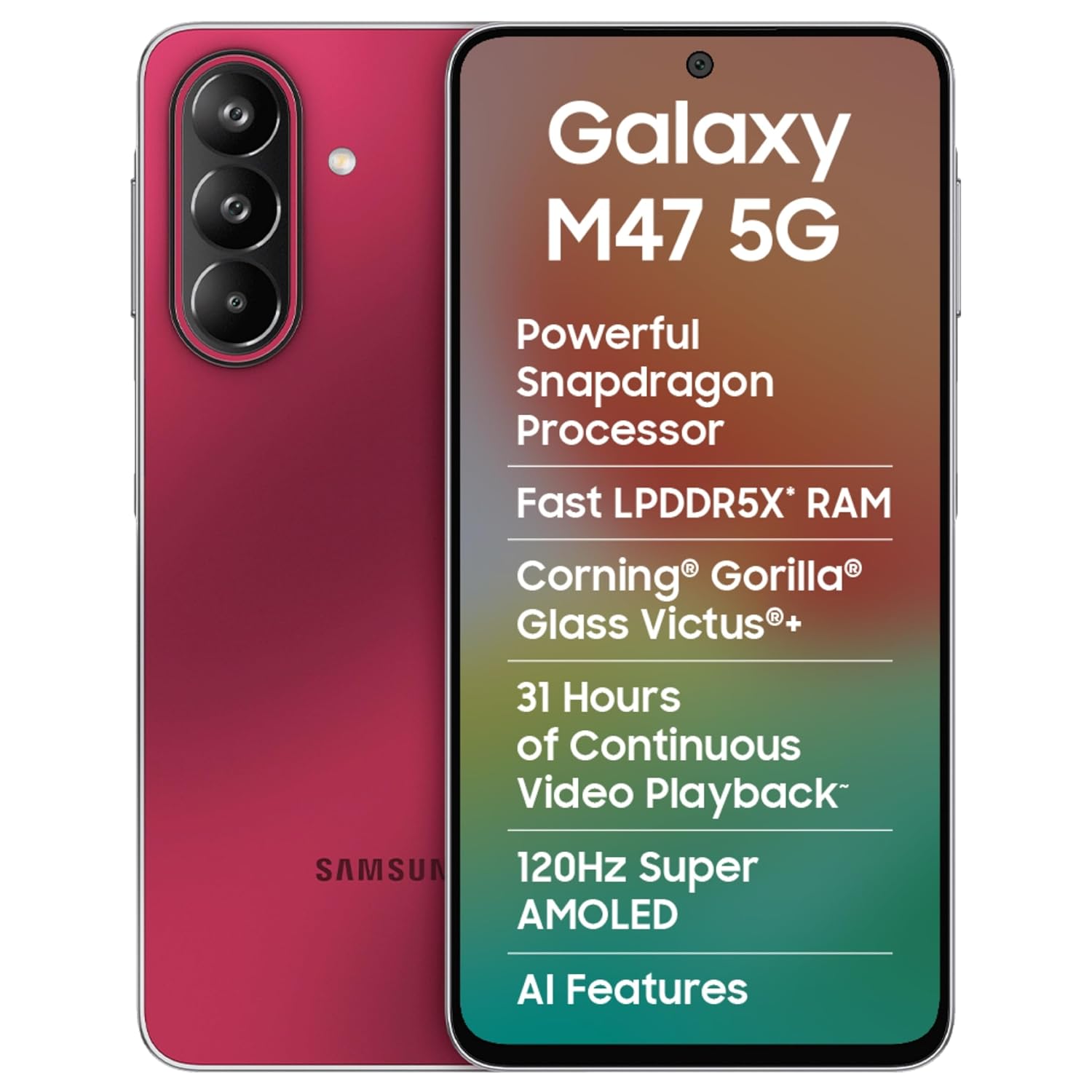 Galaxy M47 5G(6GB+128GB,Rogue Red)