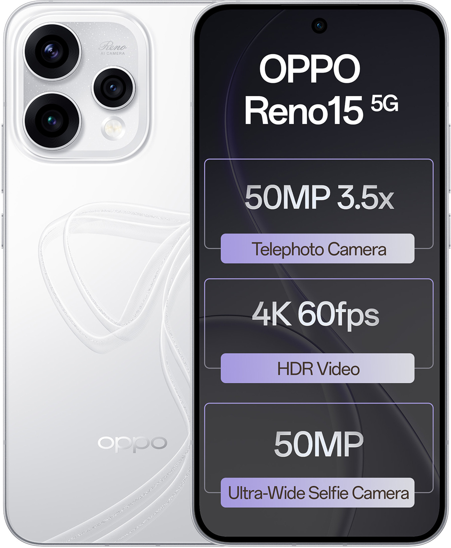 OPPO Reno15 5G(12GB+512GB, Glacier White)