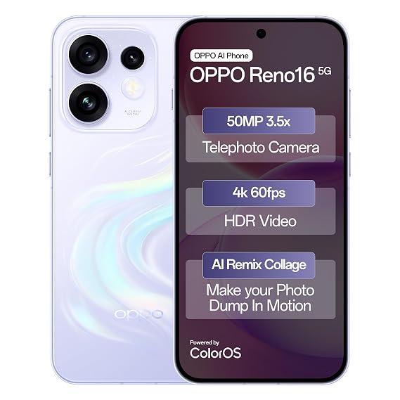 OPPO Reno16 5G (8GB+256GB, Stellar Purple)