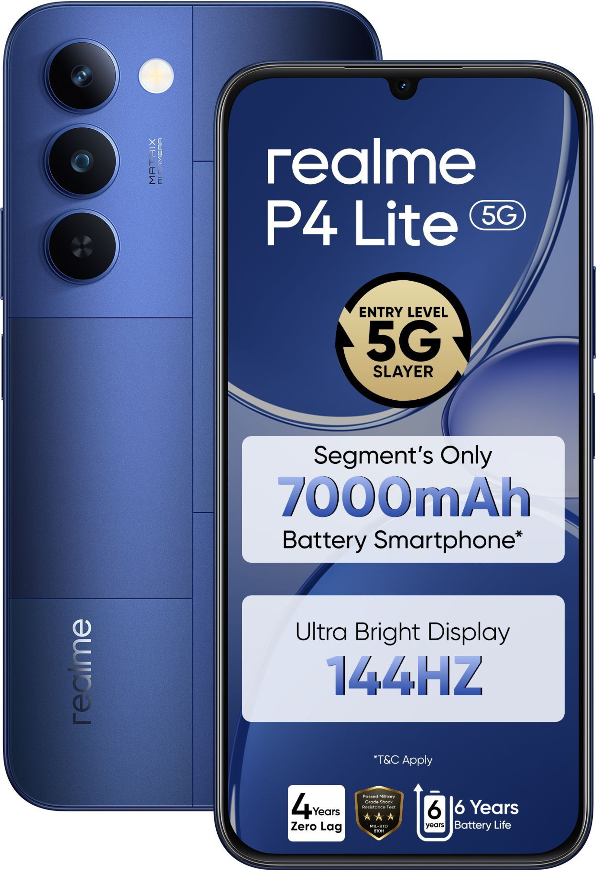 Realme P4 Lite 5G(4GB+128GB, Mosaic Blue)