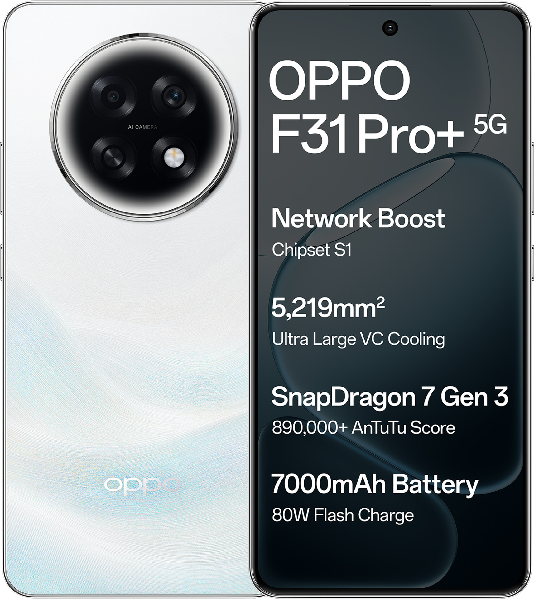 OPPO F31 Pro Plus 5G(12GB+256GB, Himalayan White)