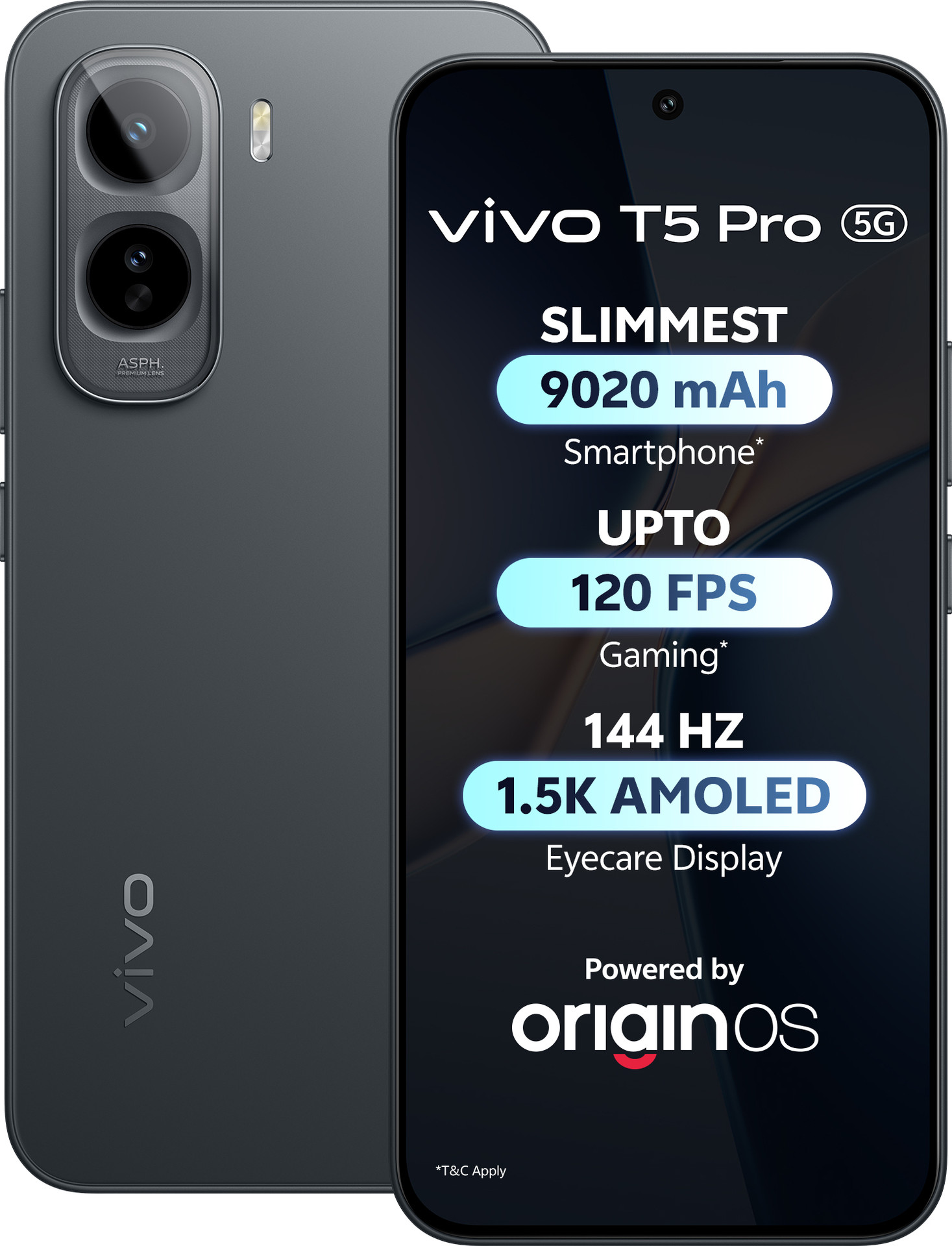 VIVO T5 Pro 5G(8GB+128GB, Cosmic Black)