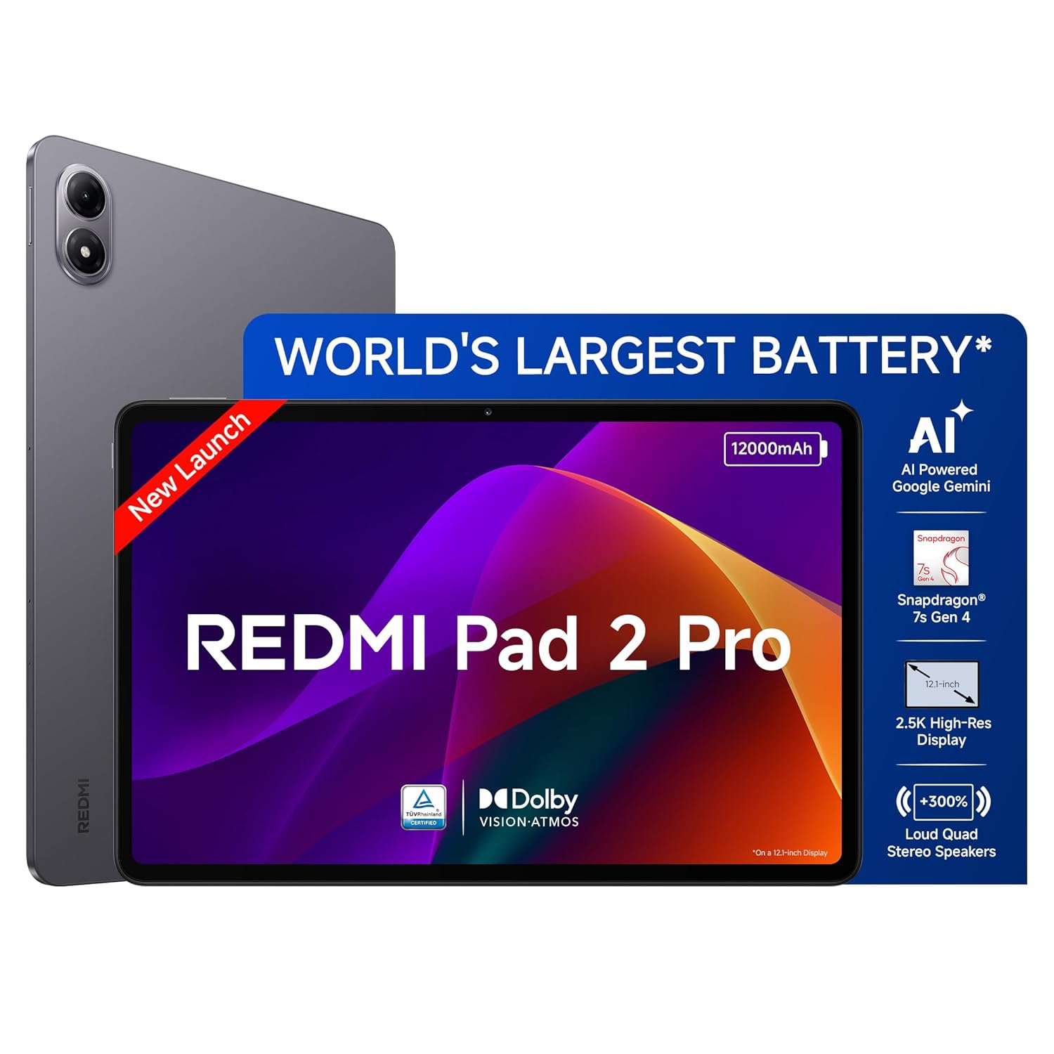 Redmi Pad 2 Pro (8GB+128GB, Wi-Fi, Graphite Grey)