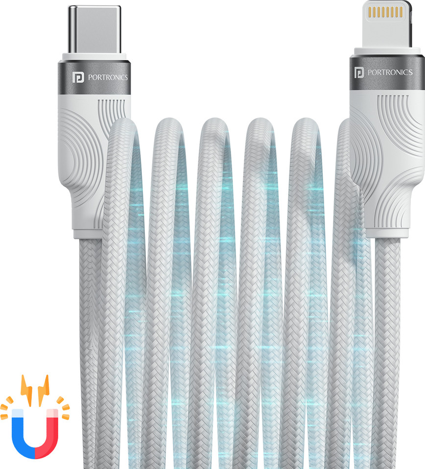 Portronics Maglink CL Type-C To 8 Pin Cable