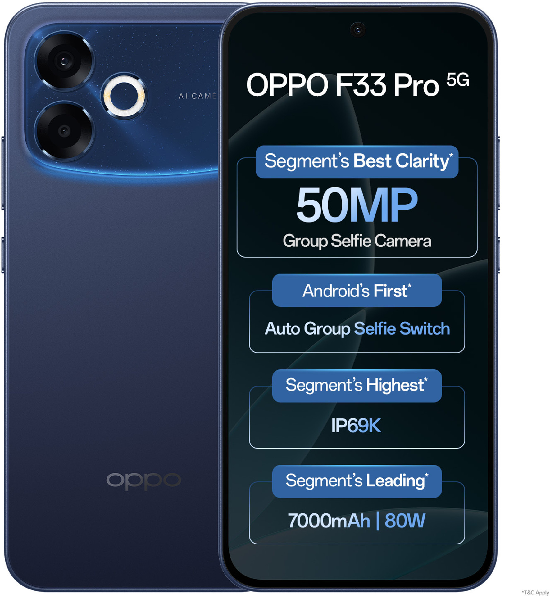 OPPO F33 Pro 5G(8GB+256GB, Starry Blue)