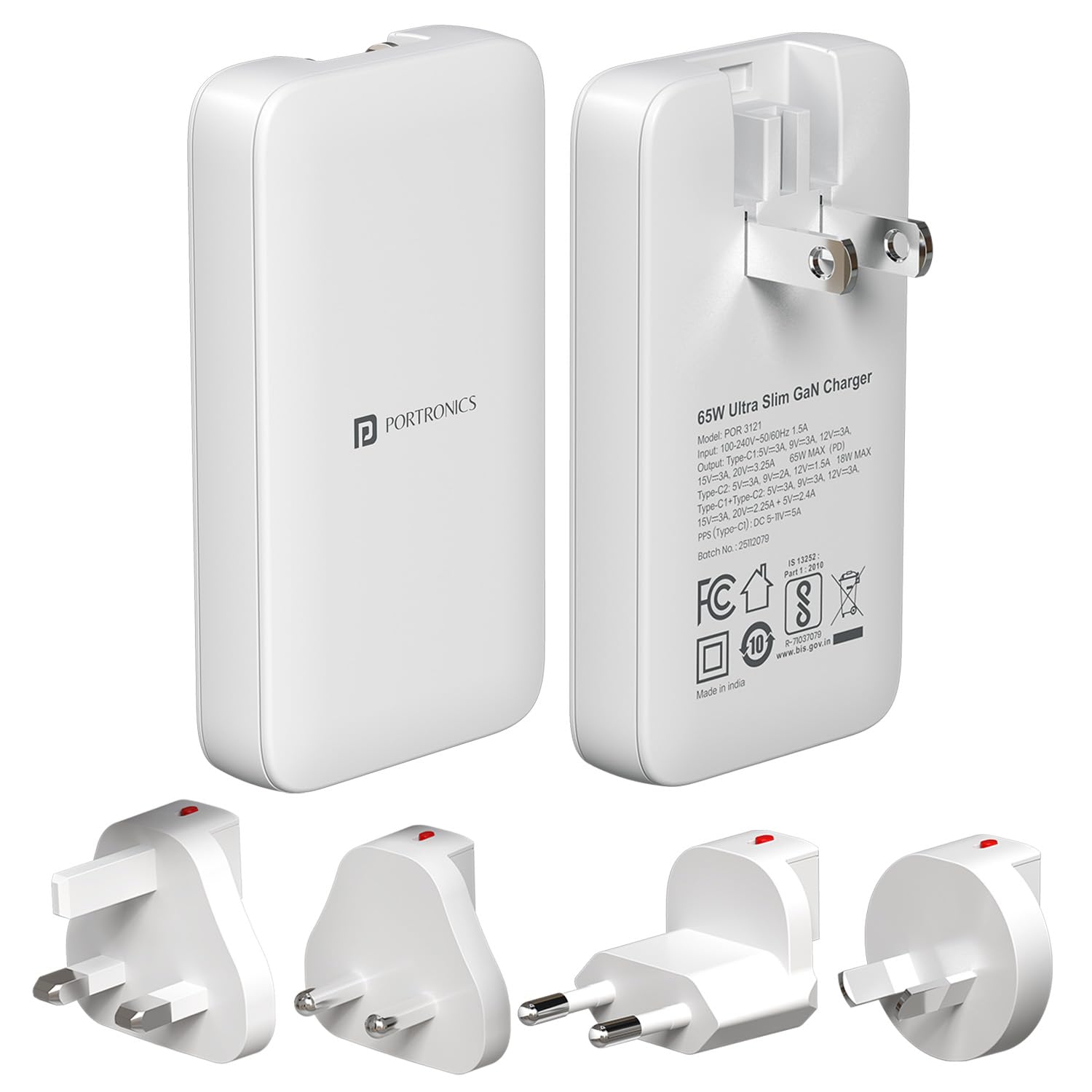 Portronics Adapto 65U 65W Universal travel Adapter