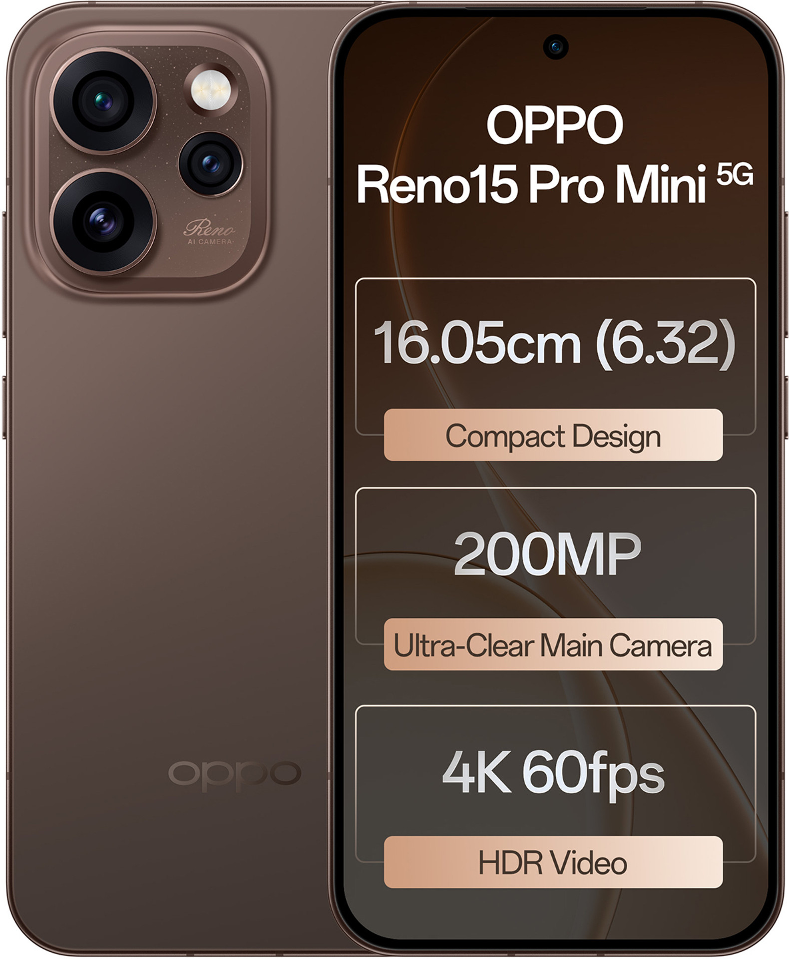 OPPO Reno15 Pro Mini 5G(12GB+512GB, Cocoa Brown)
