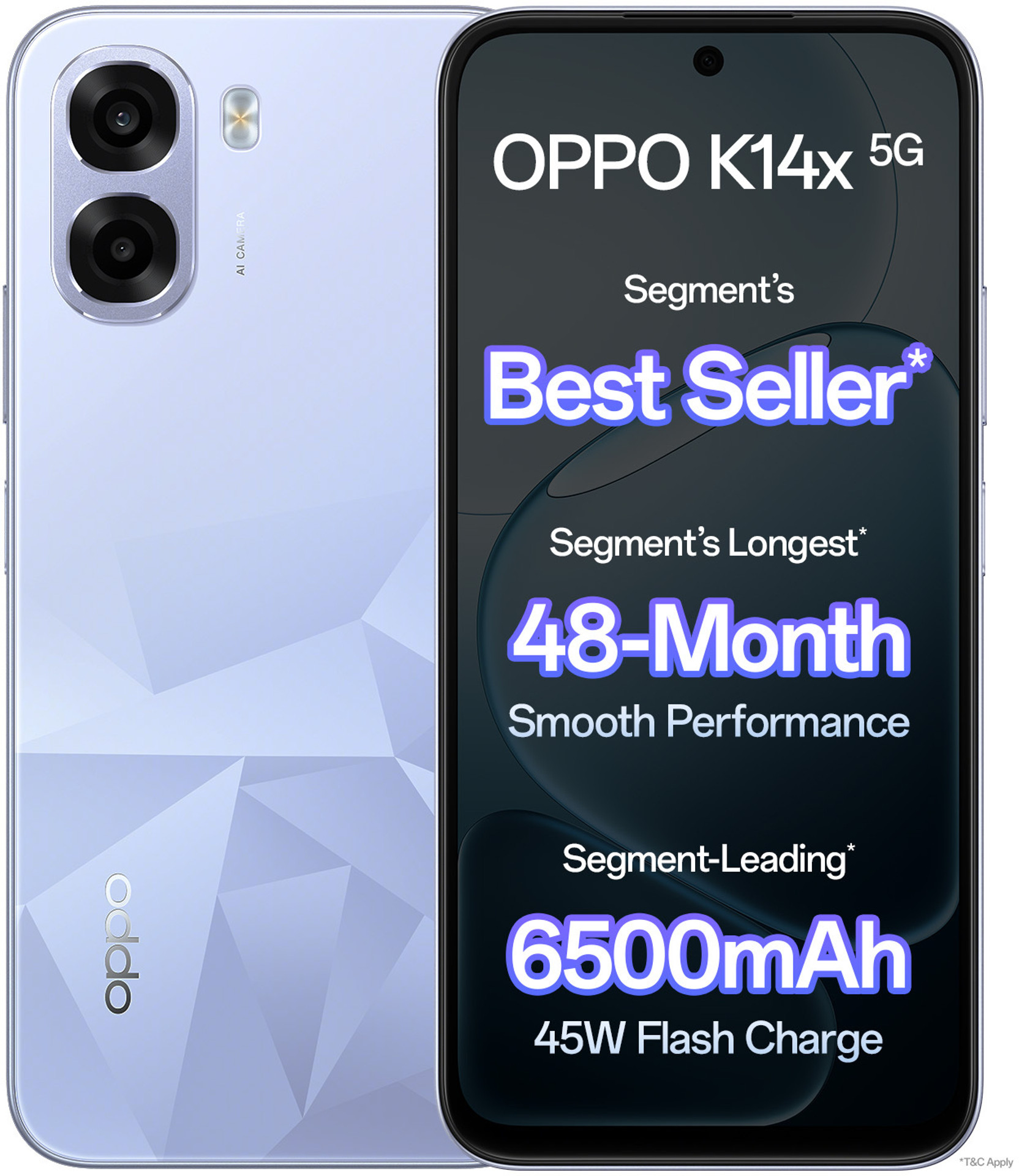OPPO K14x 5G(6GB+128GB, Icy Blue)