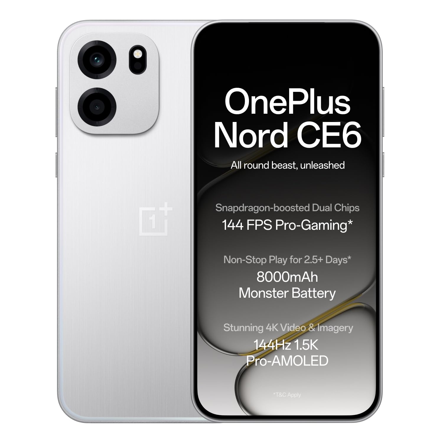 OnePlus Nord CE6 5G(8GB+256GB, Lunar Pearl)